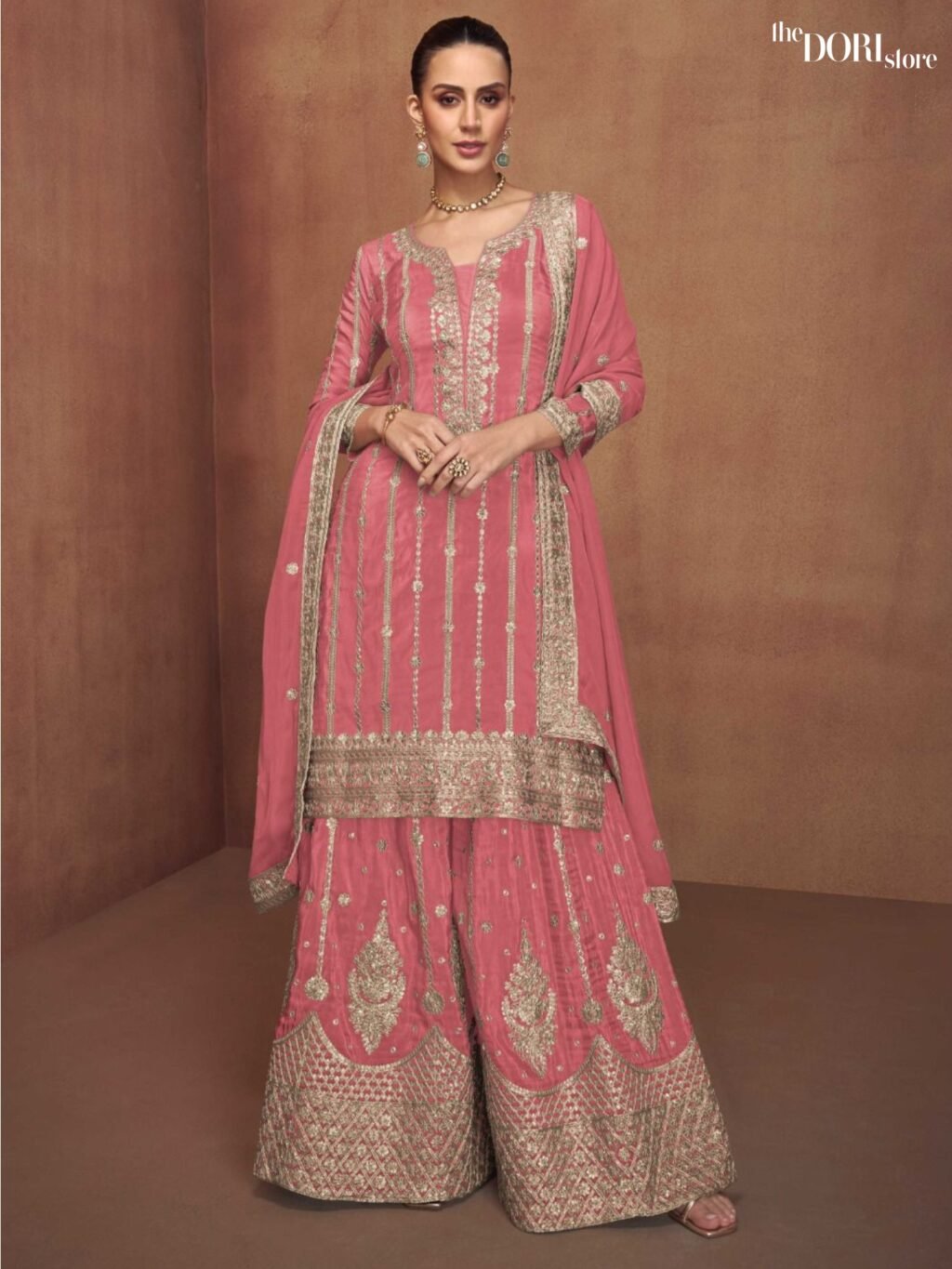 Blush Pink Shimmer Silk Partywear Suit  - Beautiful Gulkarya Designer (SALONI)  for a classy look.