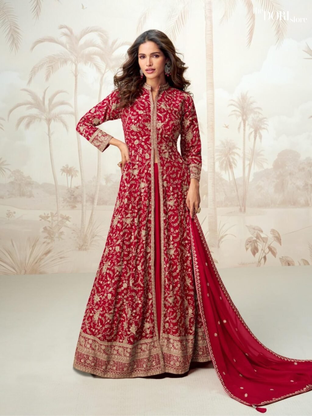 Bridal Red Designer Georgette Silk Partywear Suit  - Beautiful Aashirwad Creation (VAMIKA) for a classy look.