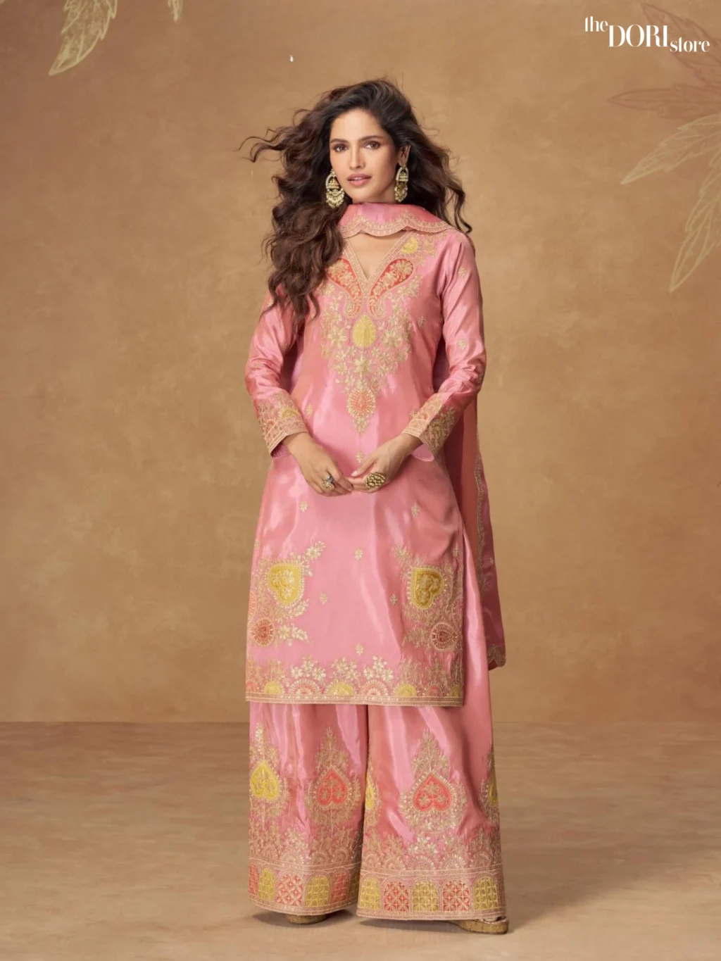 Blush Pink Shimmer Silk Designer Suit  - Beautiful Aashirwad Creation (KASHVI)  for a classy look.