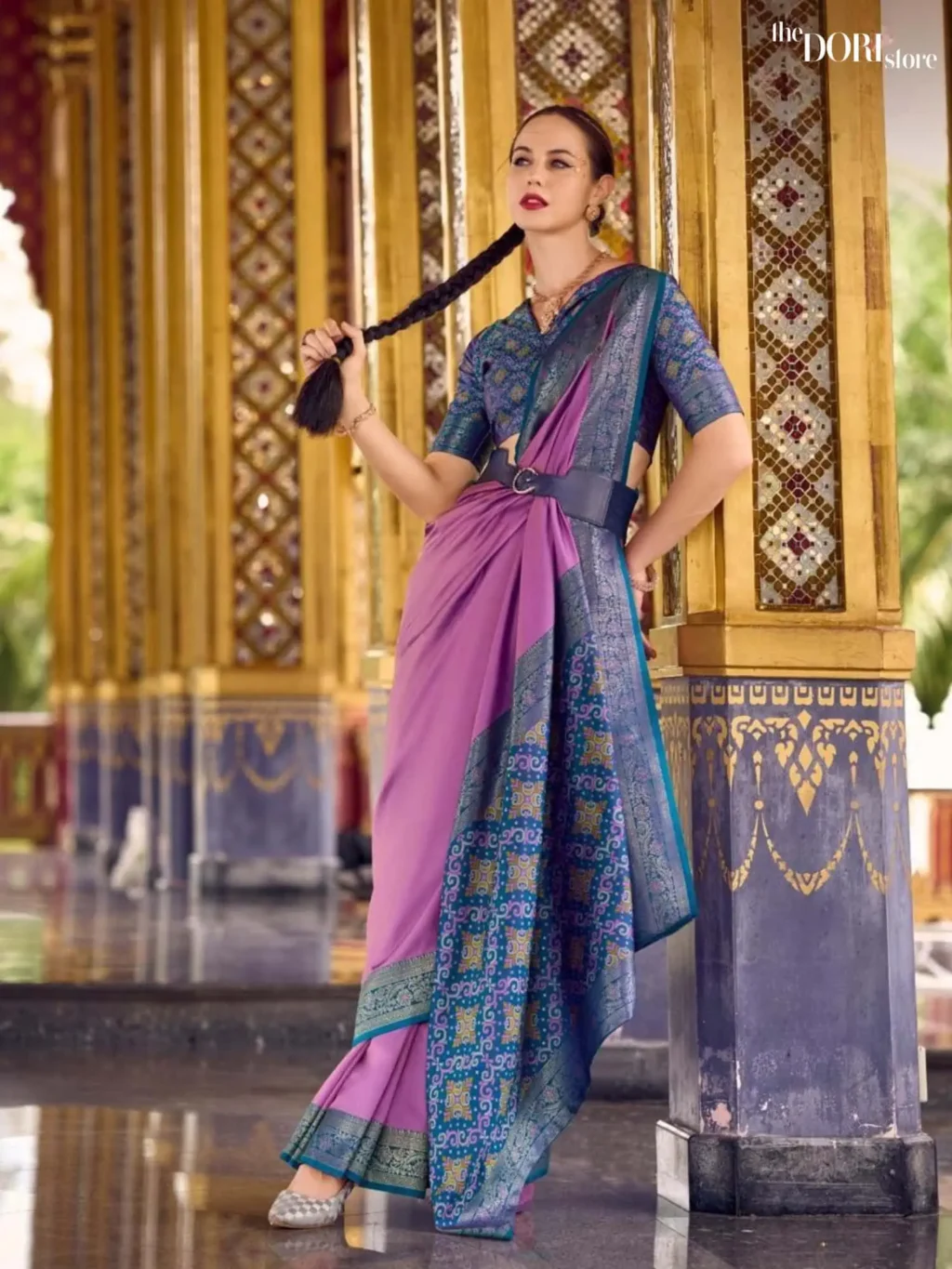 Bluish Lavender Purple Designer Soft Silk Woven Saree for Women - Designer Kia Silk with Beautiful Fabric and Elegant Design.