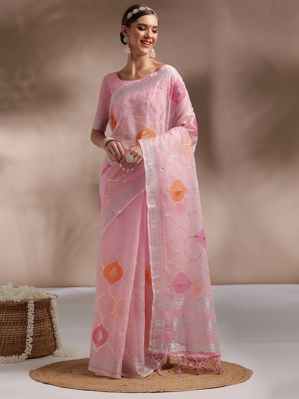 Image of Pink Silk Saree