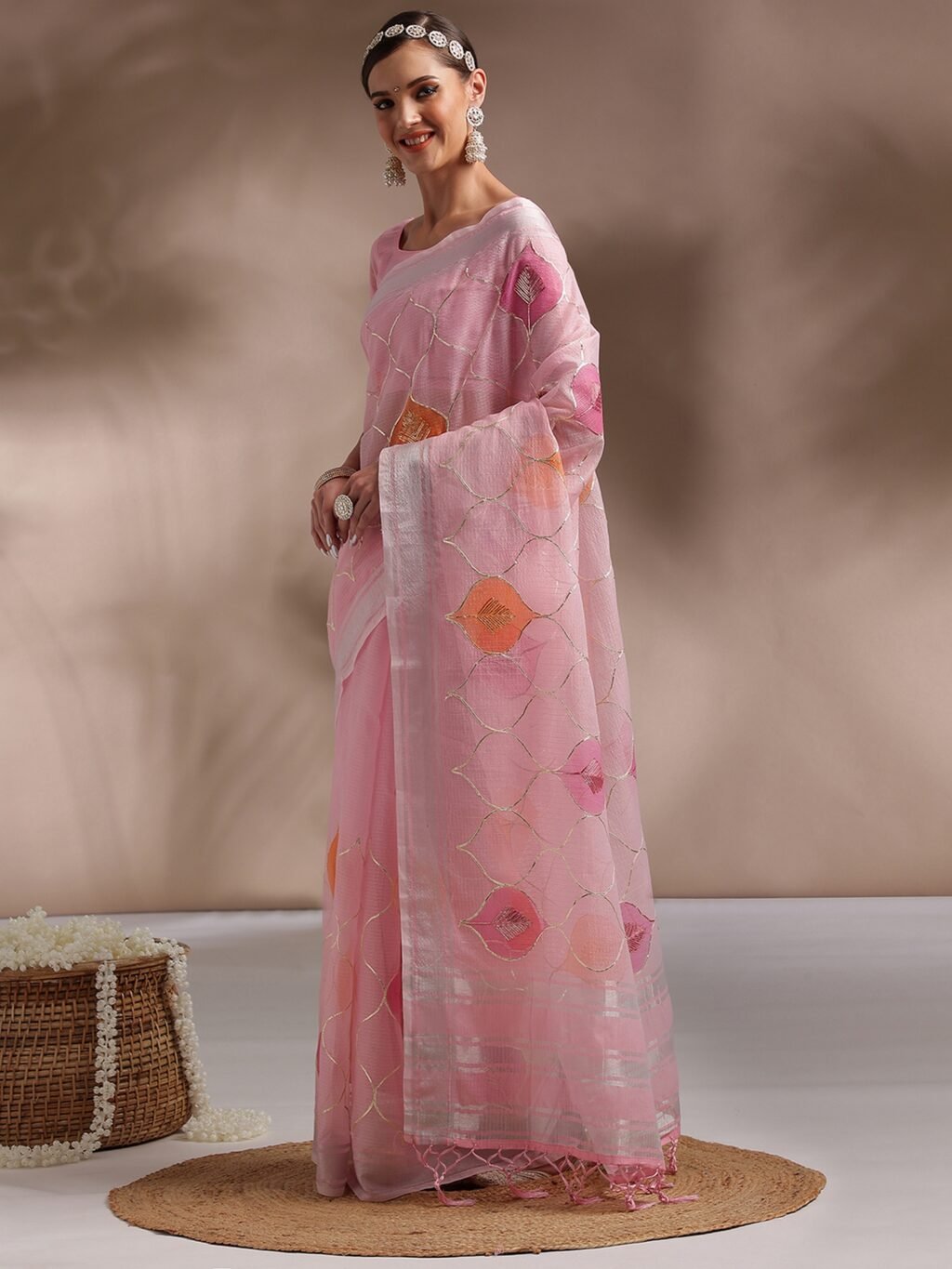showcasing the beauty and craftsmanship of Party Wear Saree.