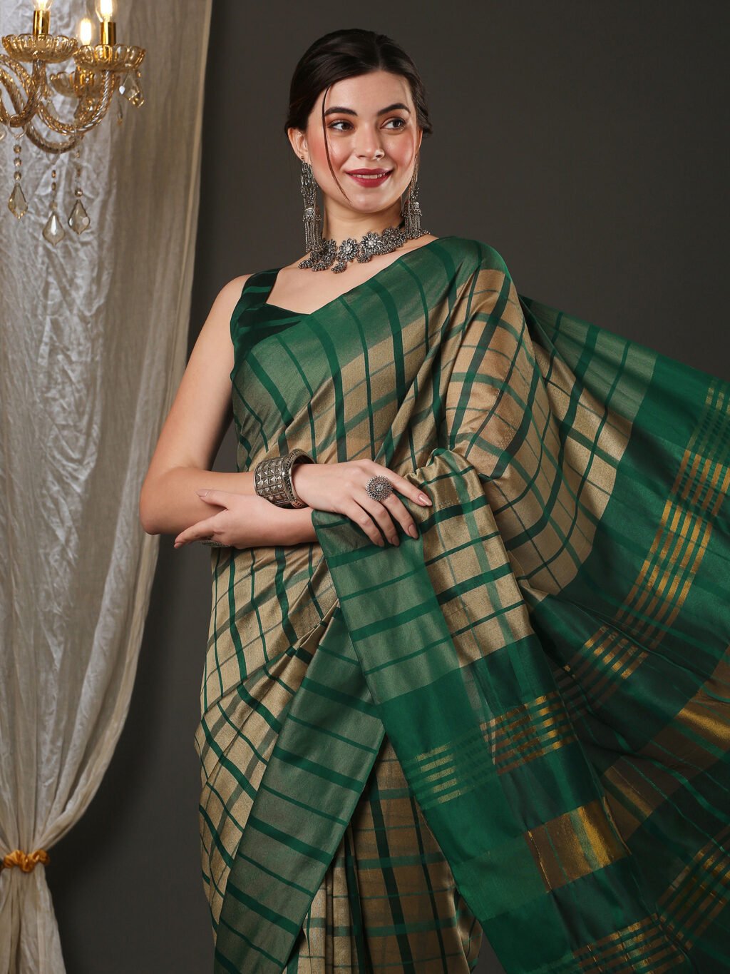 Image of Cream Silk Saree