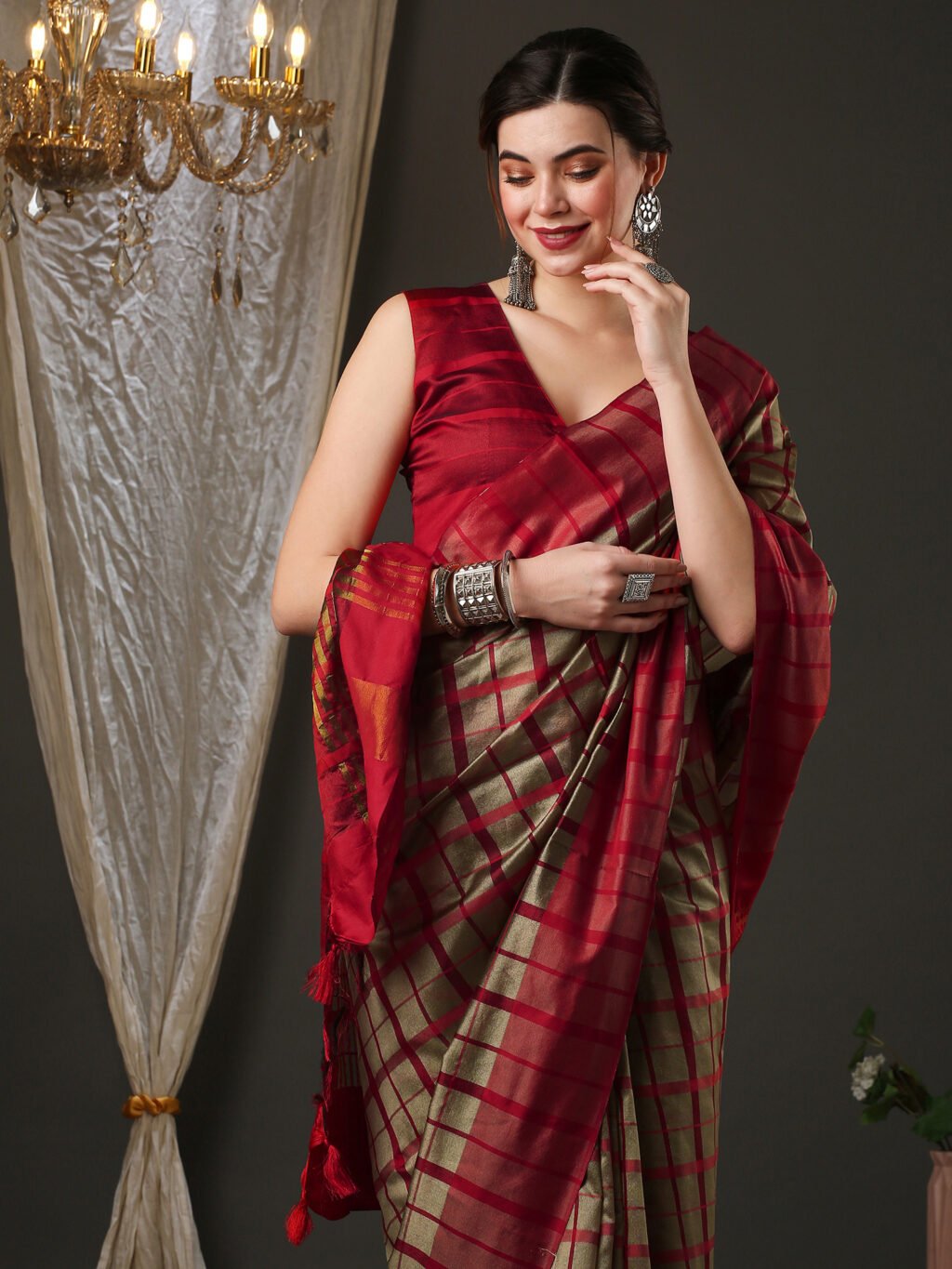 Image of Cream Silk Saree