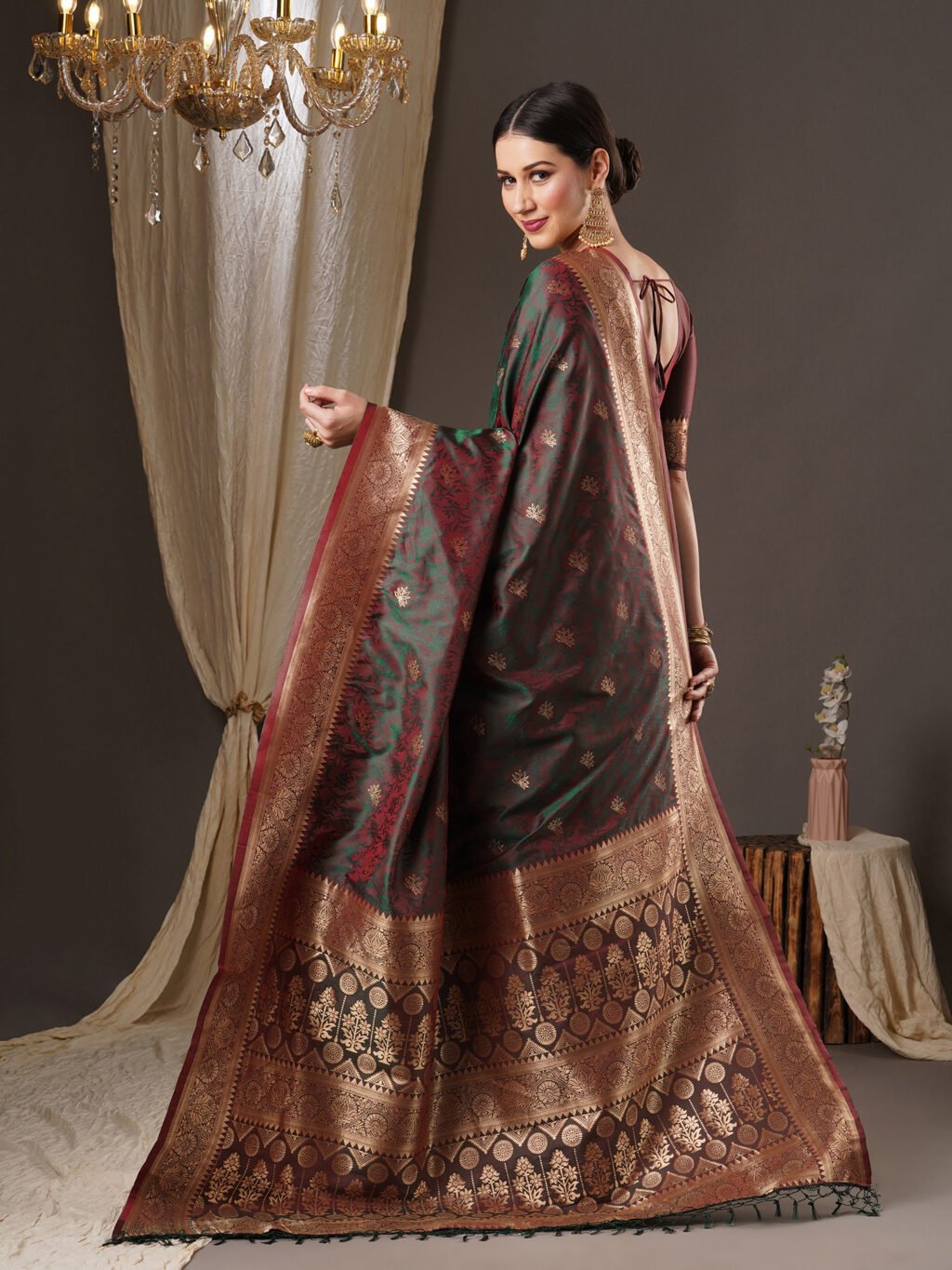 showcasing the beauty and craftsmanship of Silk Saree.