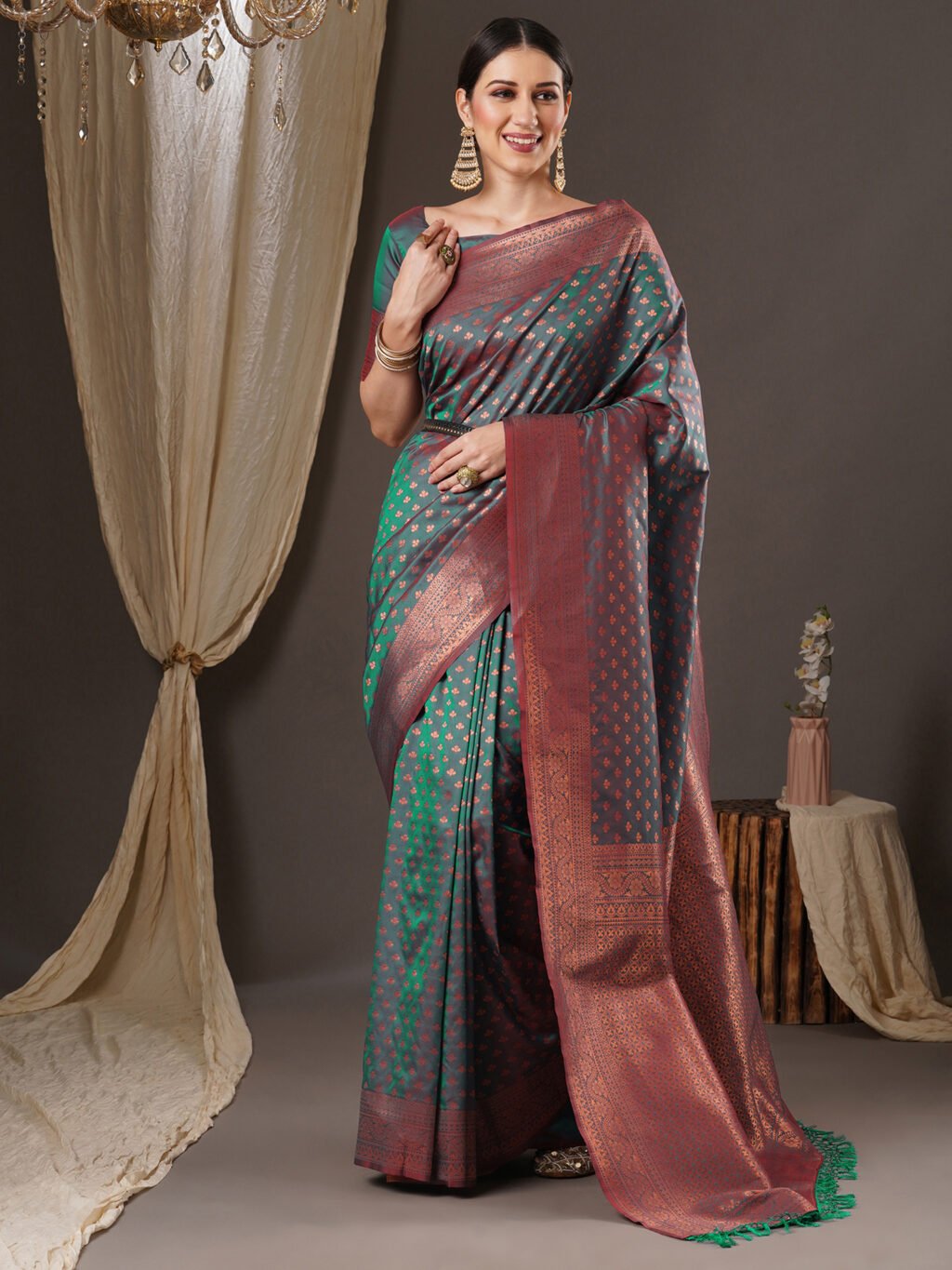Image of Pink Silk Saree