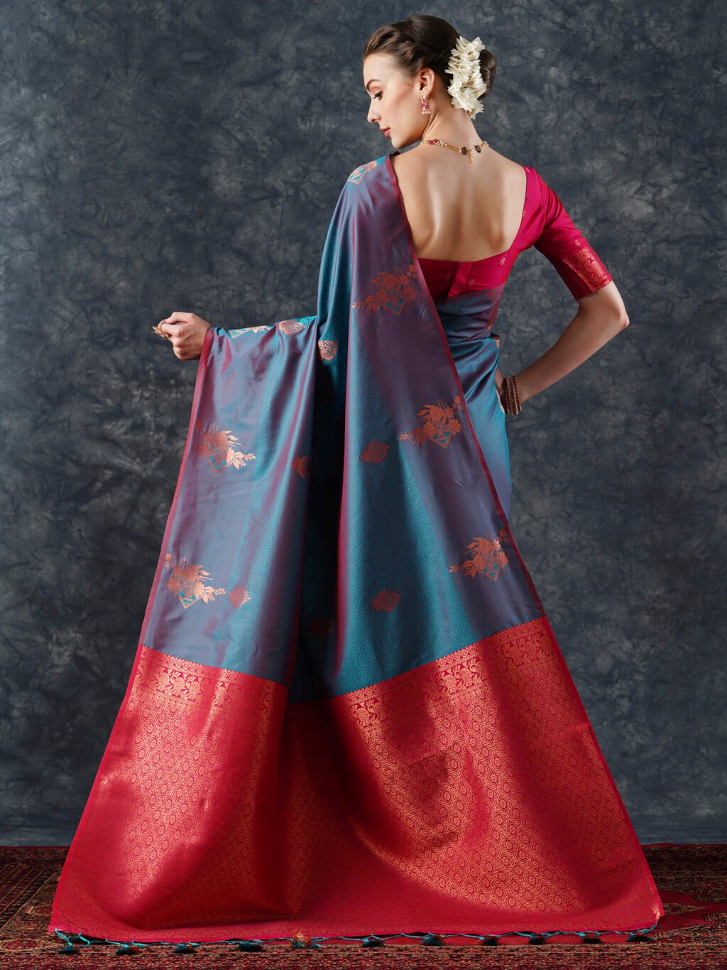 showcasing the beauty and craftsmanship of Silk Saree.