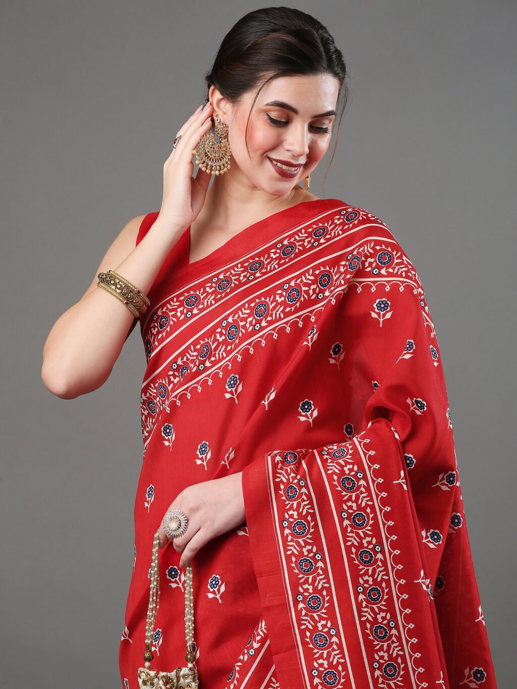 Image of Red Silk Saree