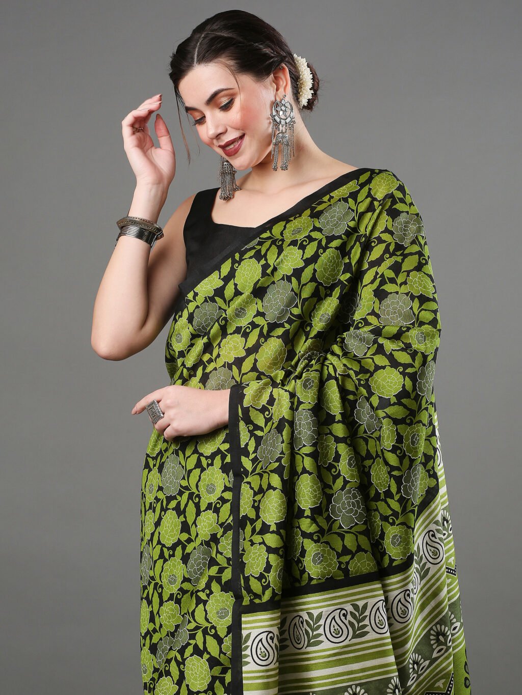 Image of Green Silk Saree