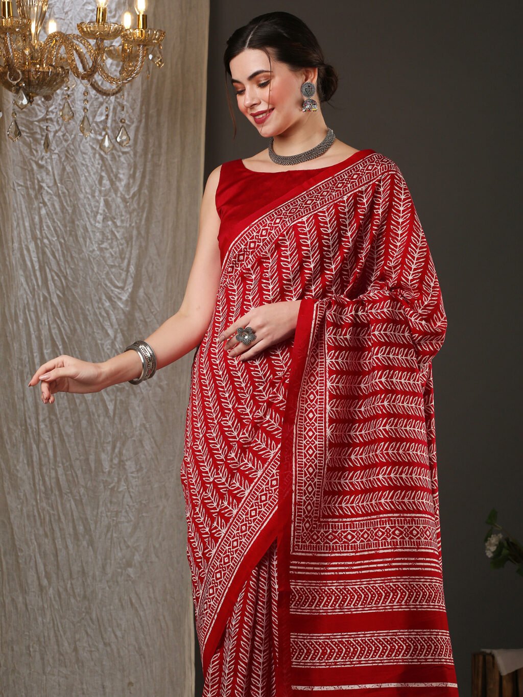 Image of Red Silk Saree