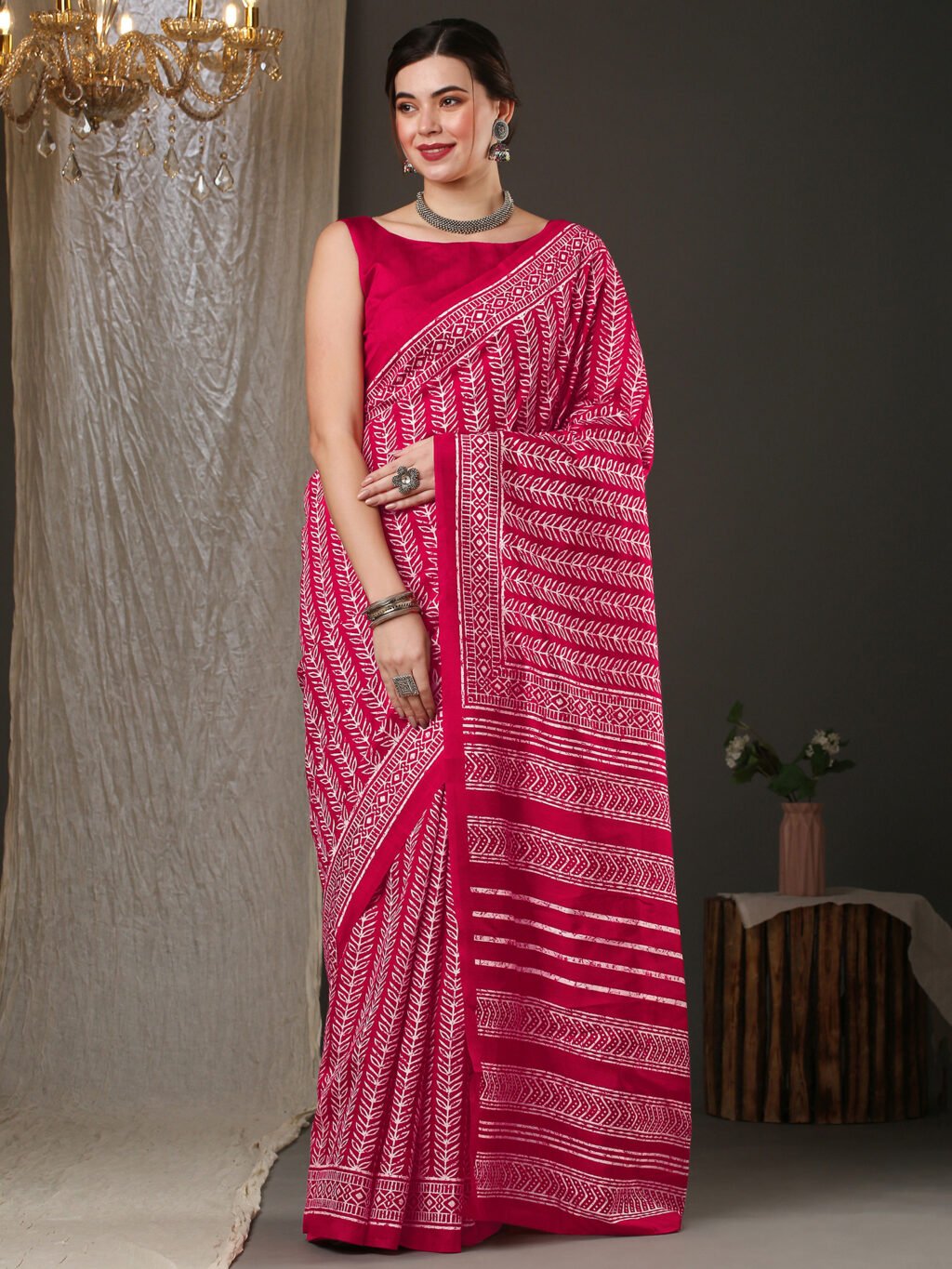 Image of Pink Silk Saree