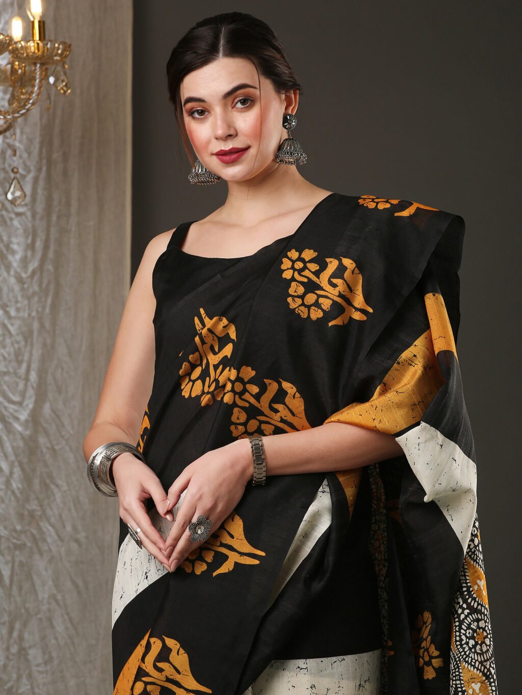 Image of Black Silk Saree