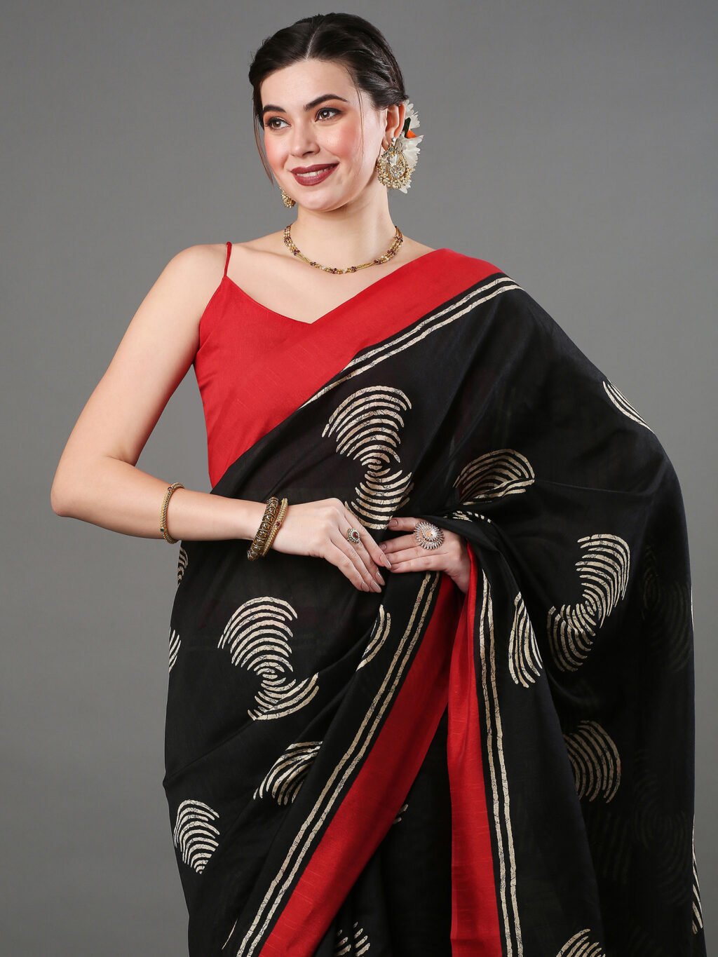 Image of Black Silk Saree