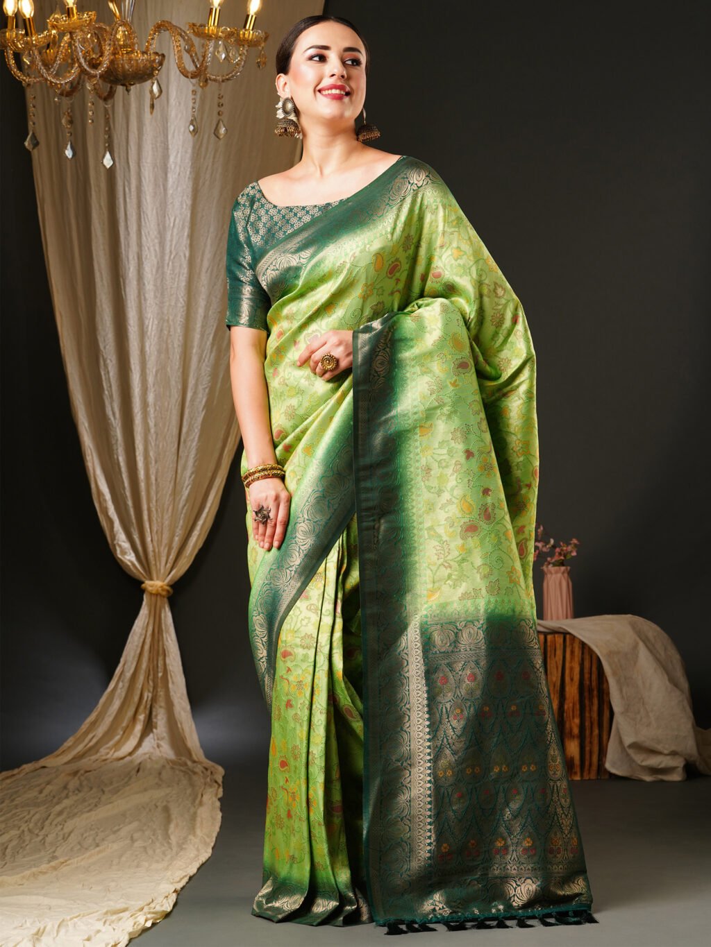 Image of Light Green Silk Saree