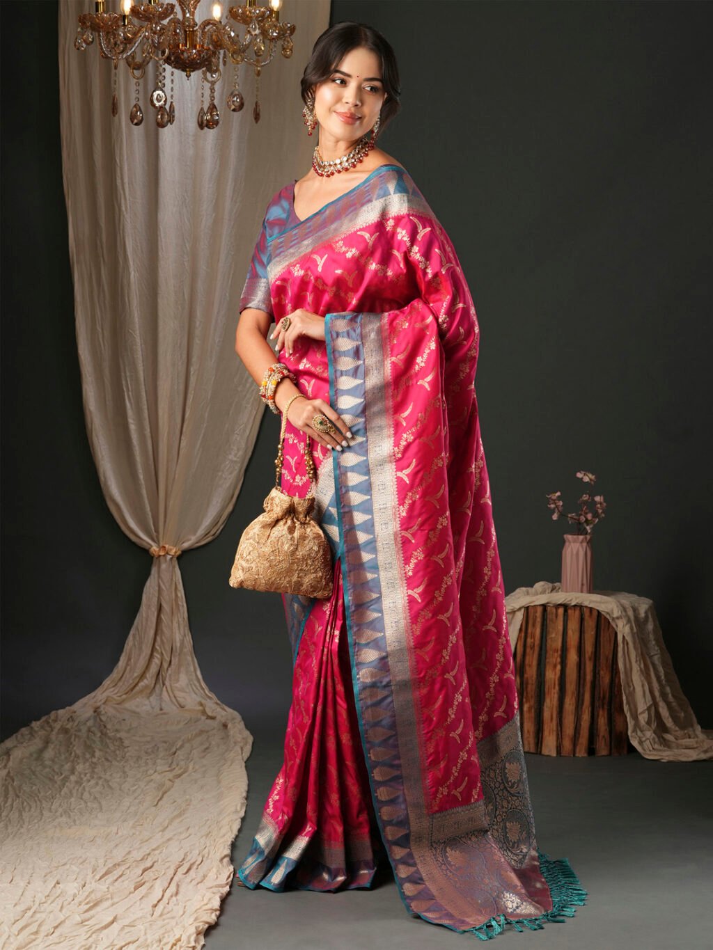 showcasing the beauty and craftsmanship of Party Wear Saree.