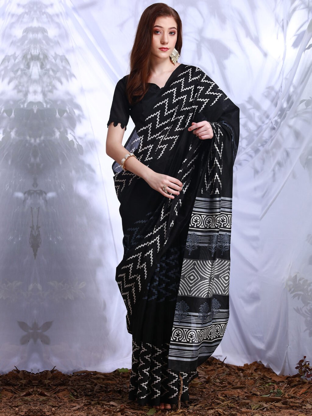 Image of Black Silk Saree