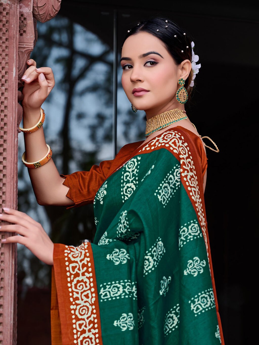 showcasing the beauty and craftsmanship of Designer Saree.