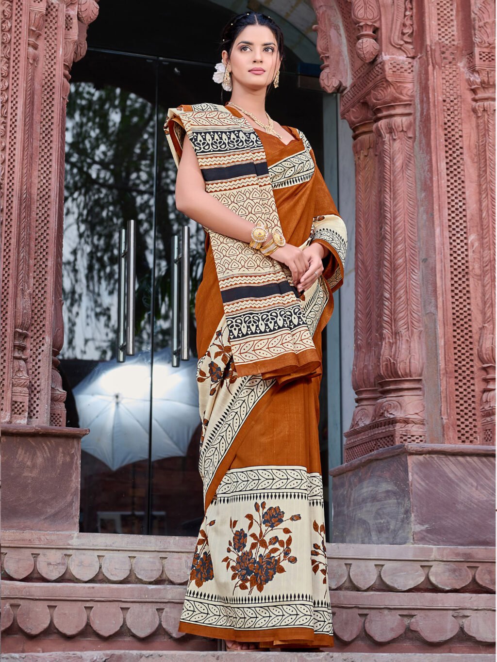 showcasing the beauty and craftsmanship of Silk Saree.