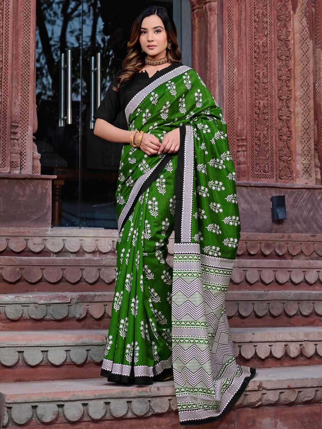Image of Green Silk Saree
