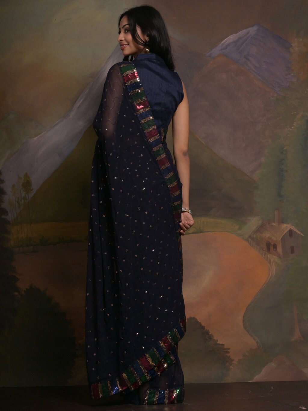 showcasing the beauty and craftsmanship of Silk Saree.