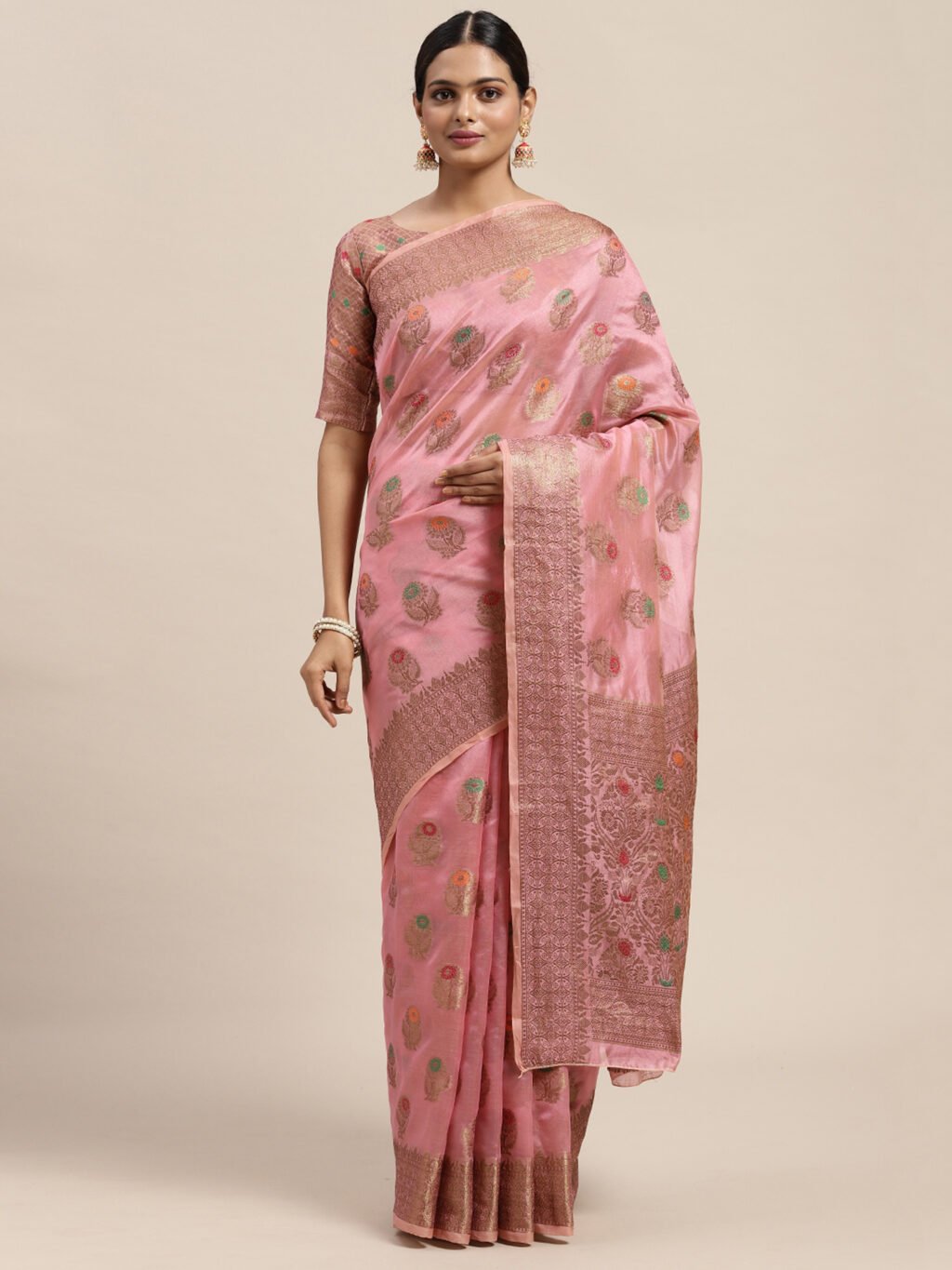 Image of Pink Silk Saree