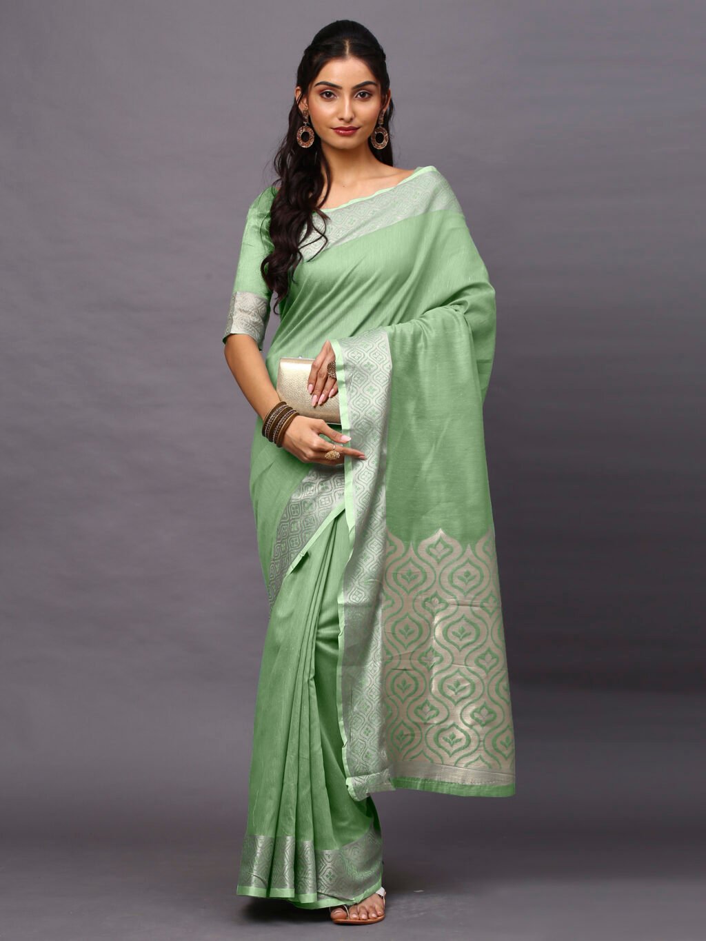 Image of Green Silk Saree