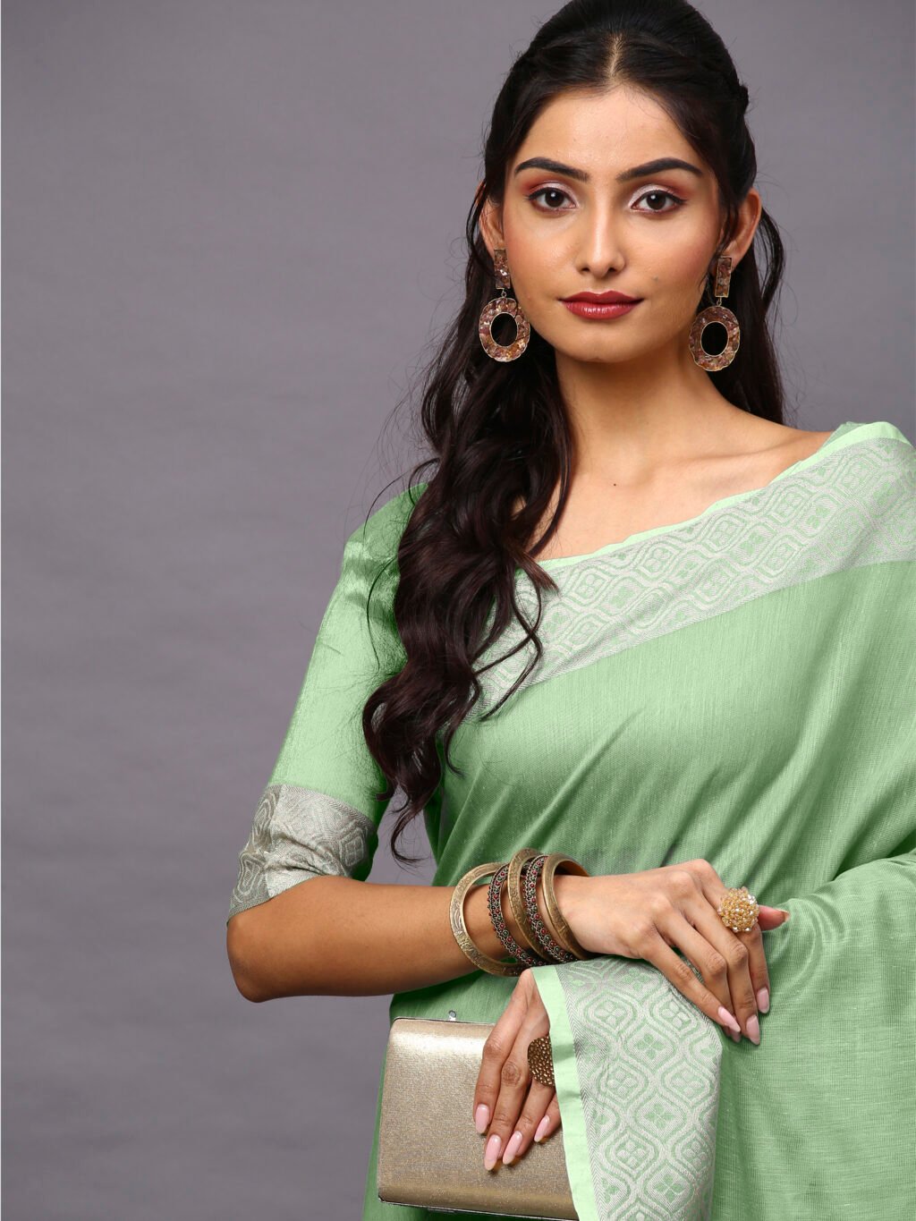 Green Silk Saree - Image 4