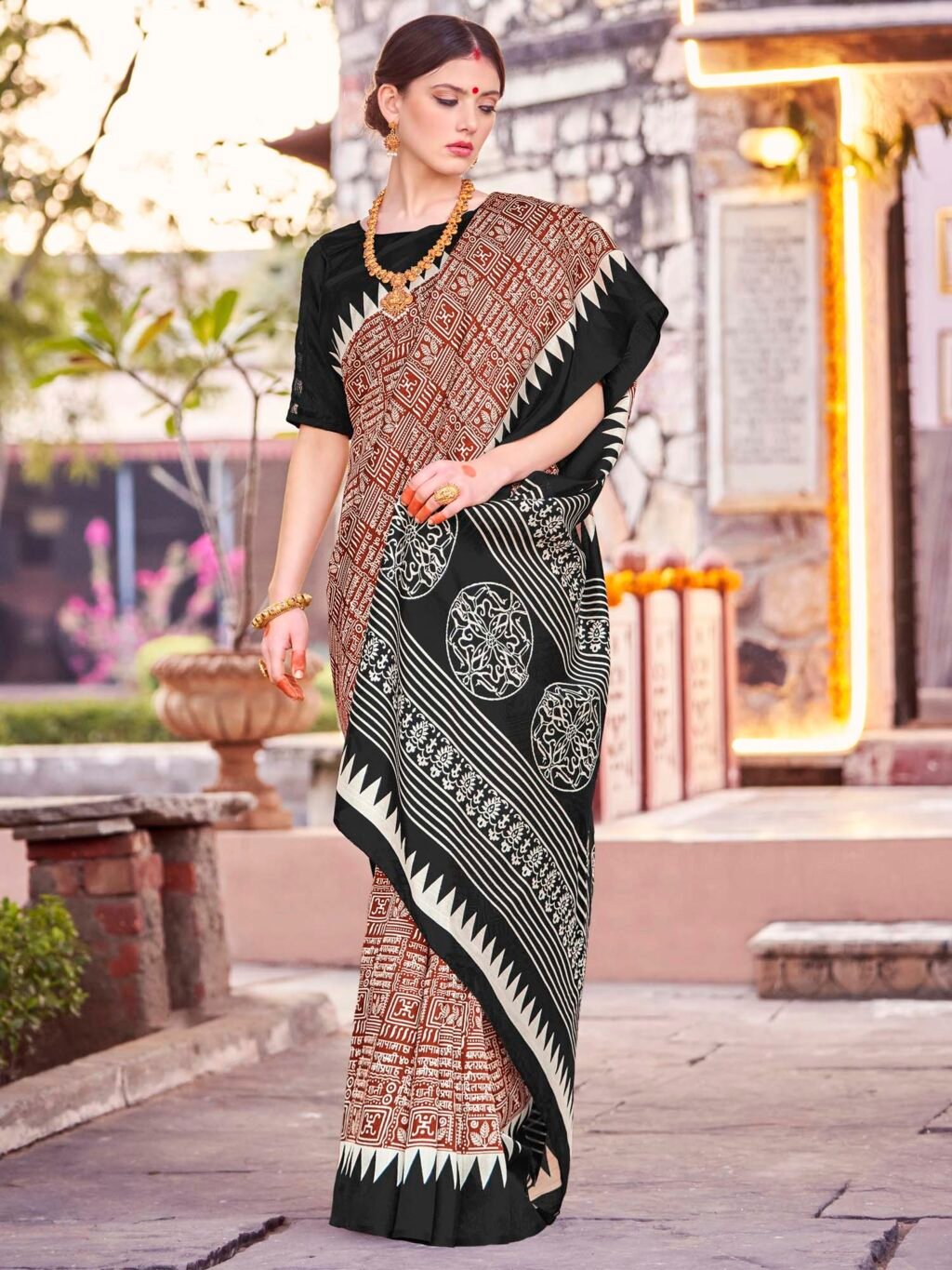 Image of Brown Silk Saree