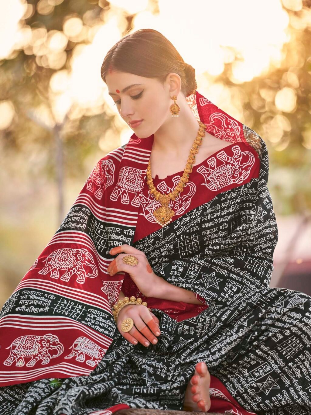showcasing the beauty and craftsmanship of Festive Saree.