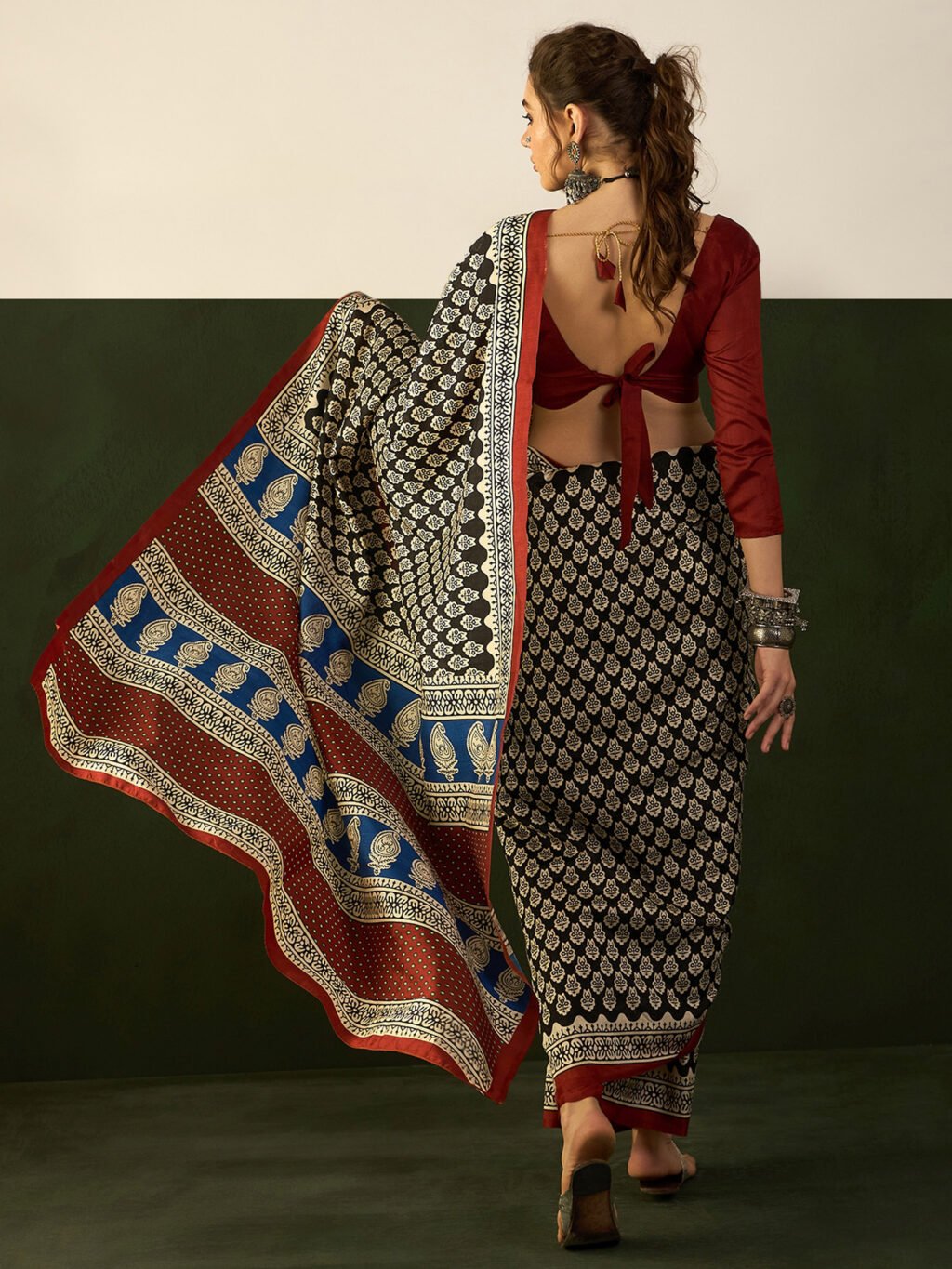 showcasing the beauty and craftsmanship of Festive Saree.