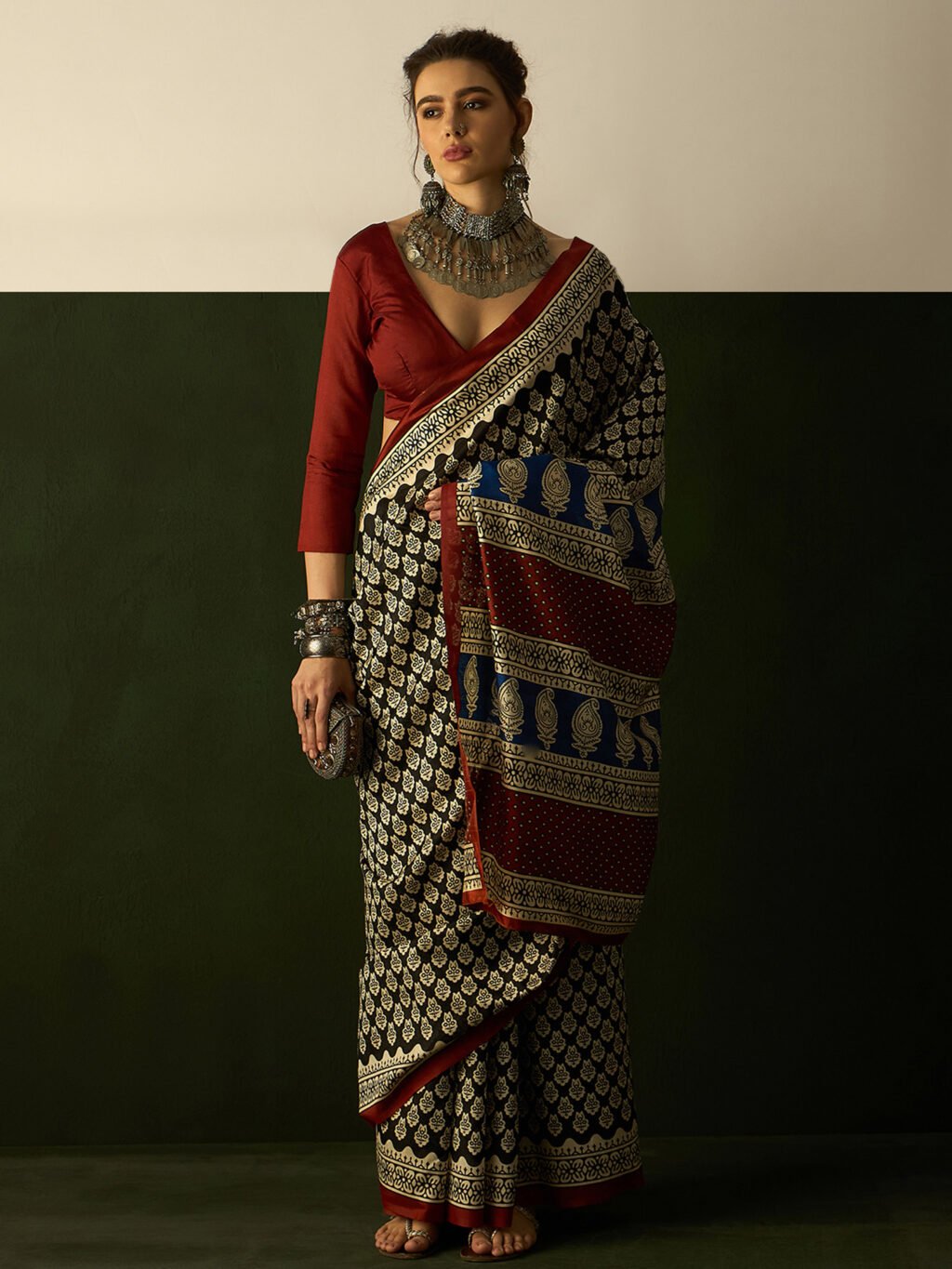 Image of Black Silk Saree