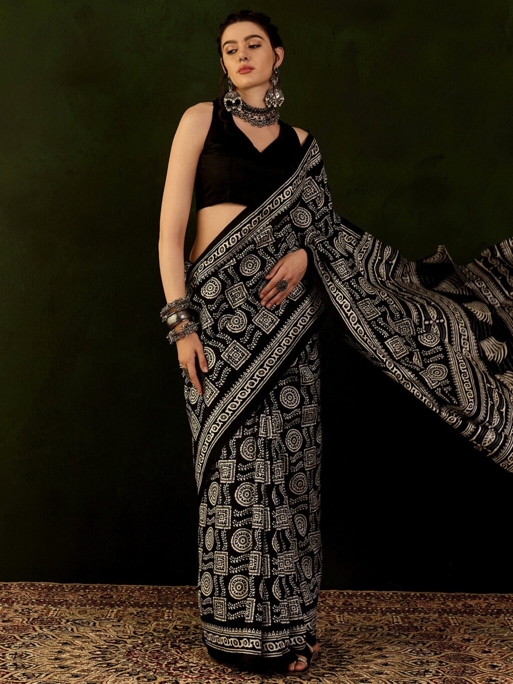 Image of Black Silk Saree