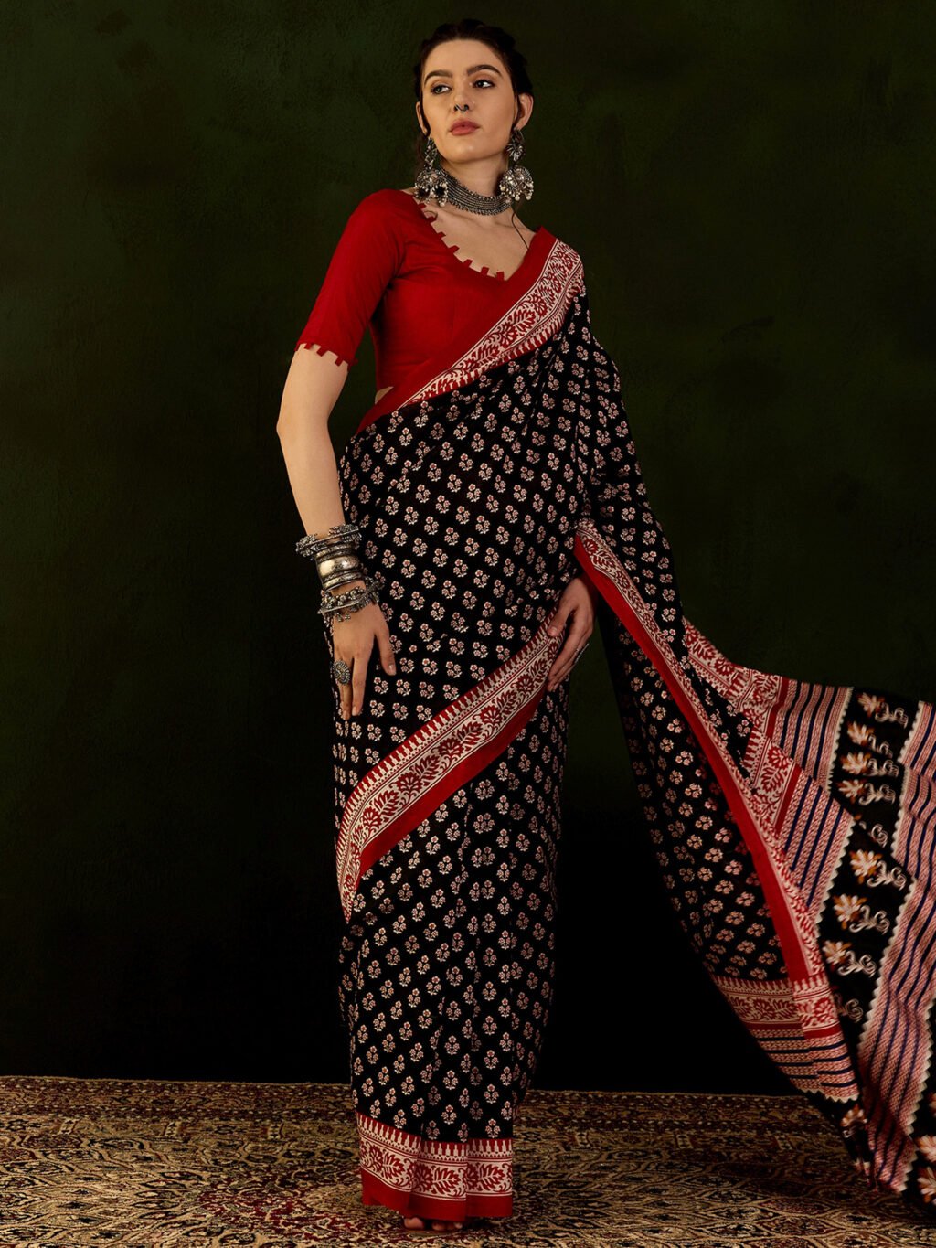 Image of Black Silk Saree