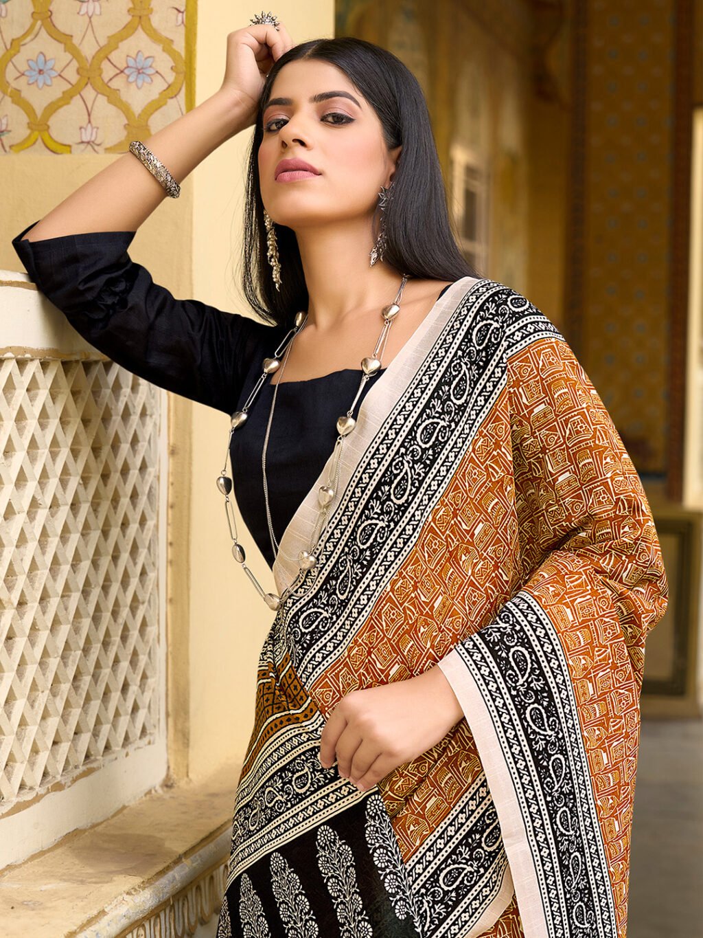 Mustard Silk Saree - Image 4