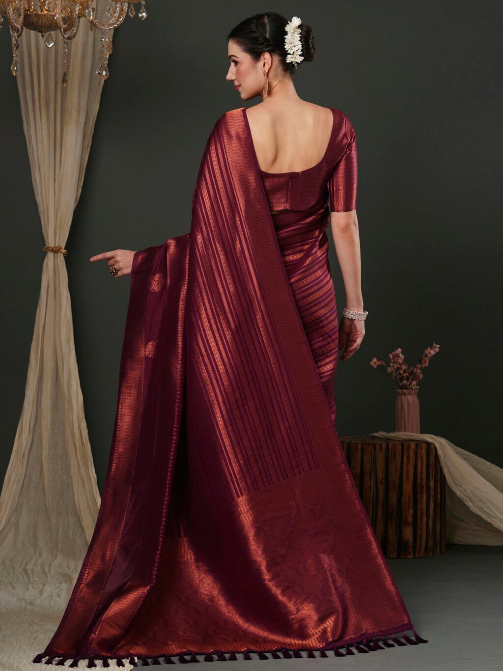 showcasing the beauty and craftsmanship of Festive Saree.
