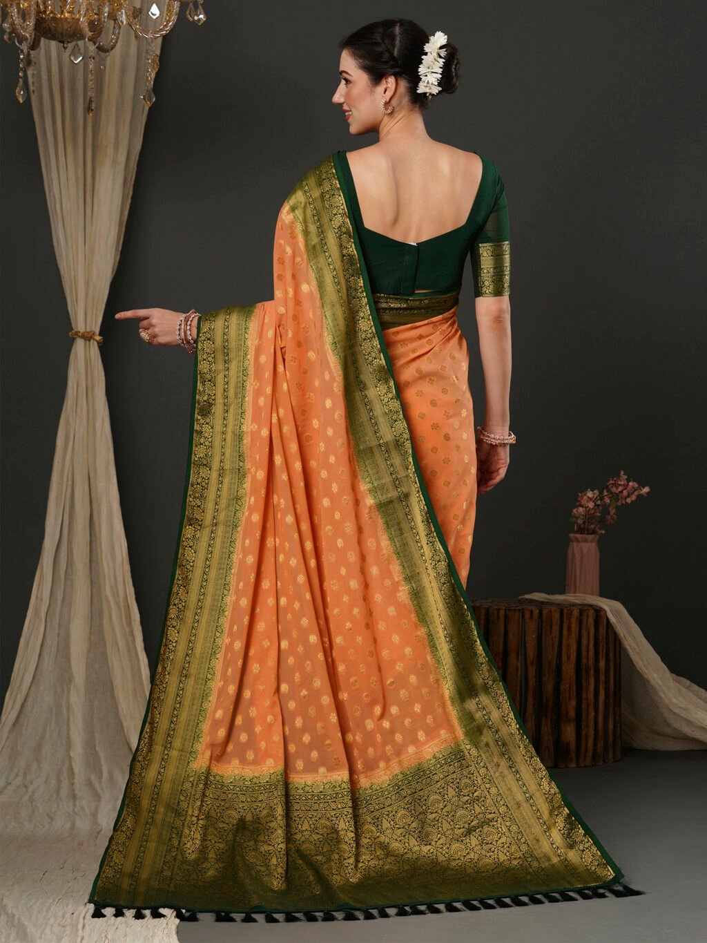 showcasing the beauty and craftsmanship of Festive Saree.