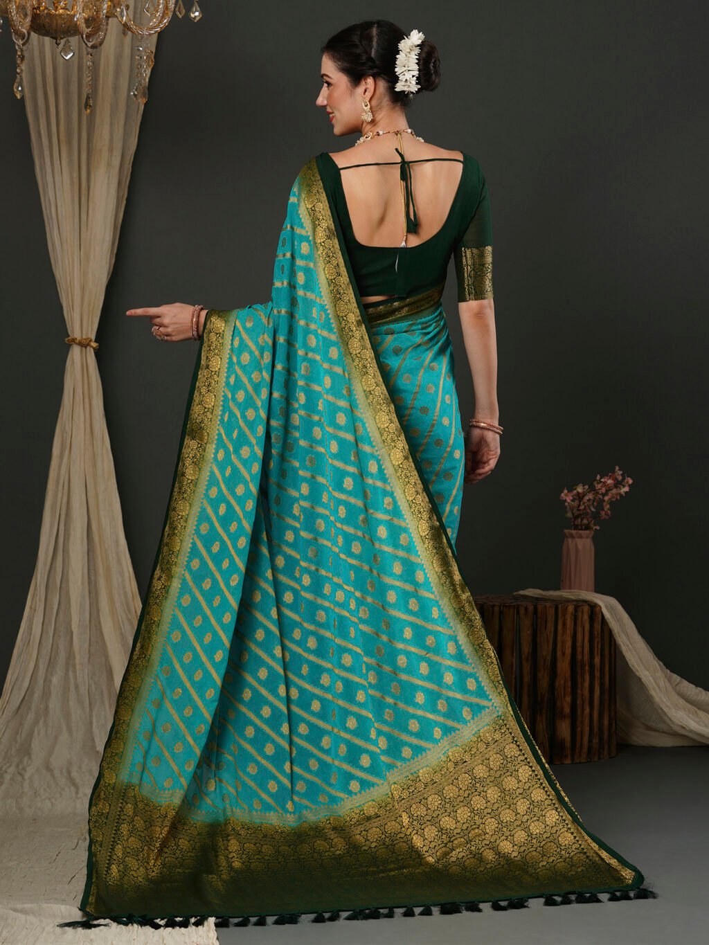 showcasing the beauty and craftsmanship of Traditional Saree.
