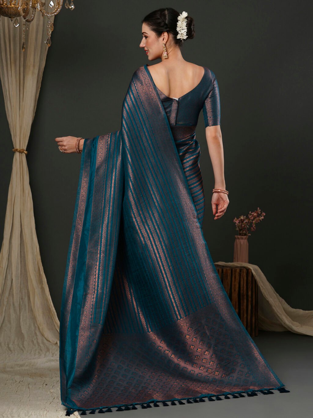 showcasing the beauty and craftsmanship of Designer Saree.