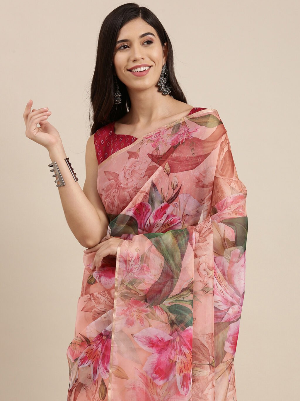 Peach Saree - Image 4