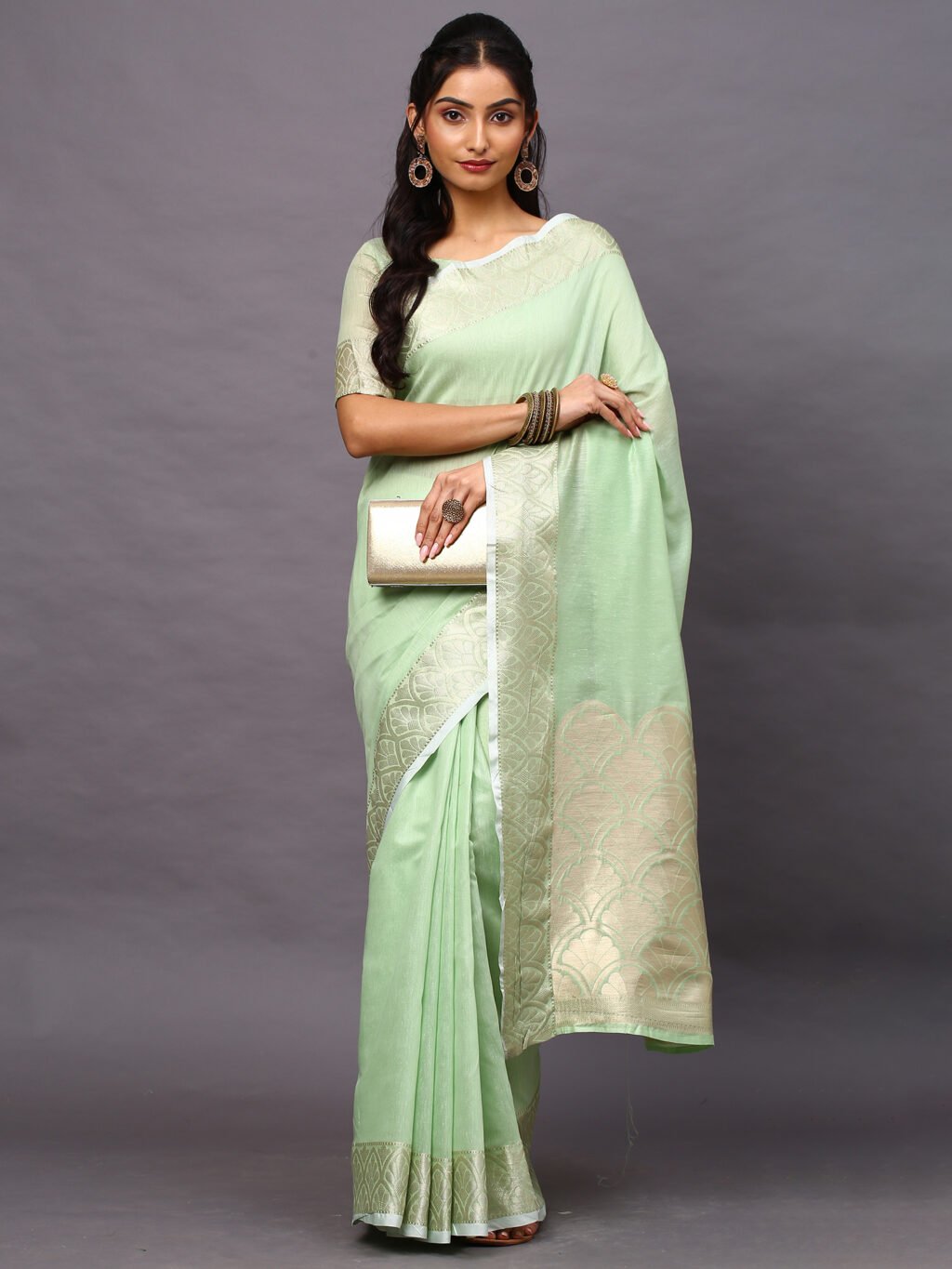 Image of Green Silk Saree