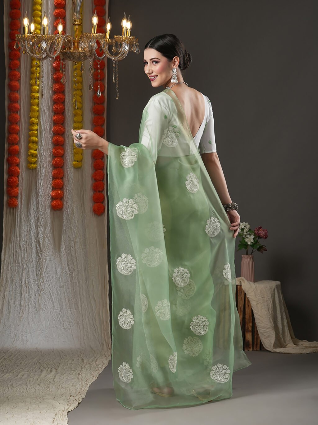 showcasing the beauty and craftsmanship of Festive Saree.