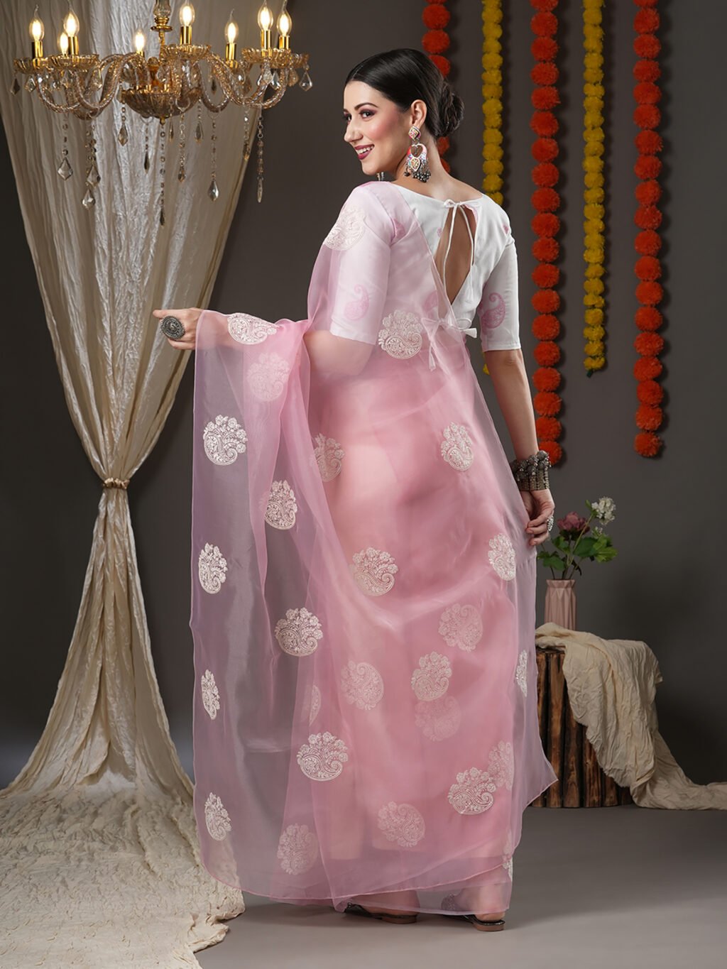 showcasing the beauty and craftsmanship of Festive Saree.