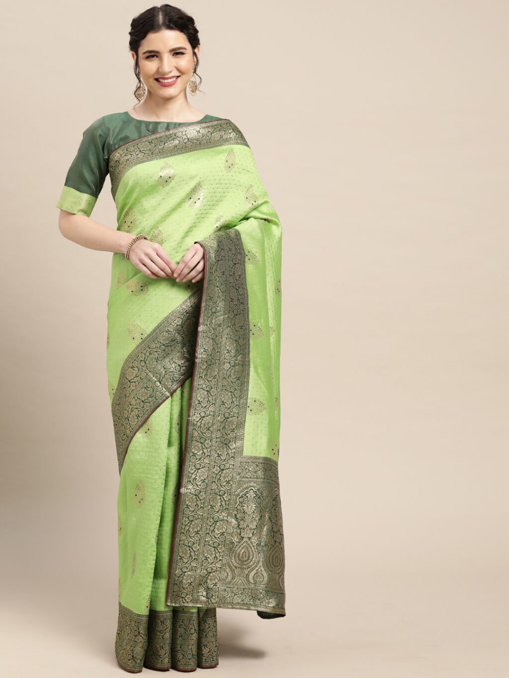 Image of Light Green Silk Saree