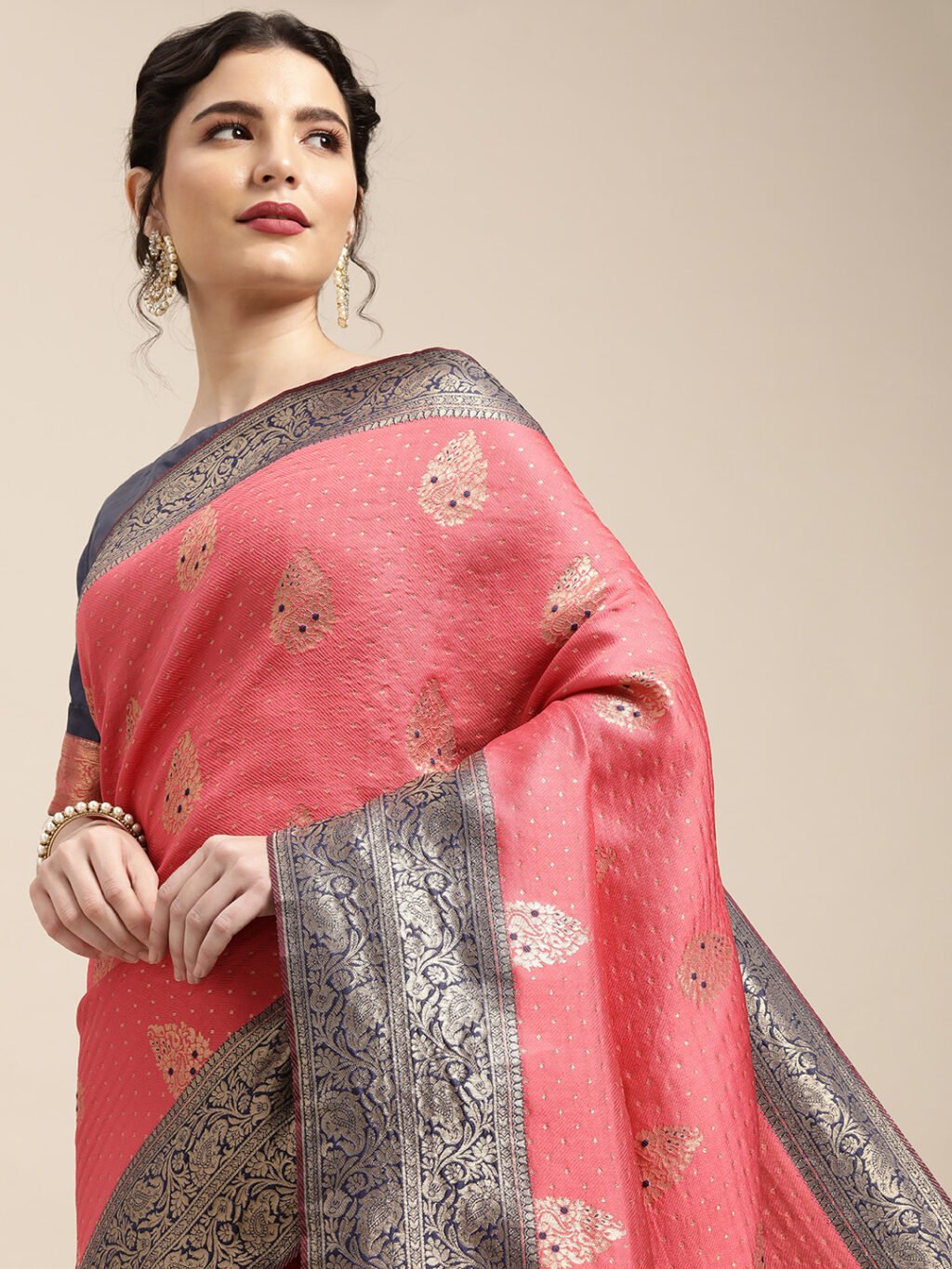 Pink Silk Saree - Image 4