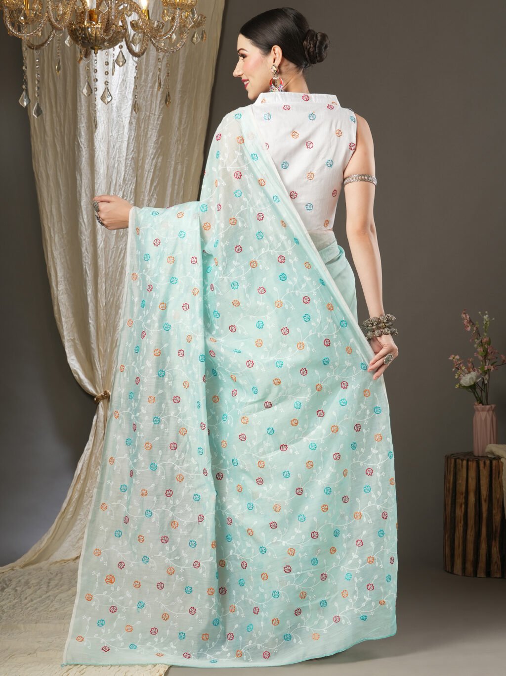 showcasing the beauty and craftsmanship of Designer Saree.