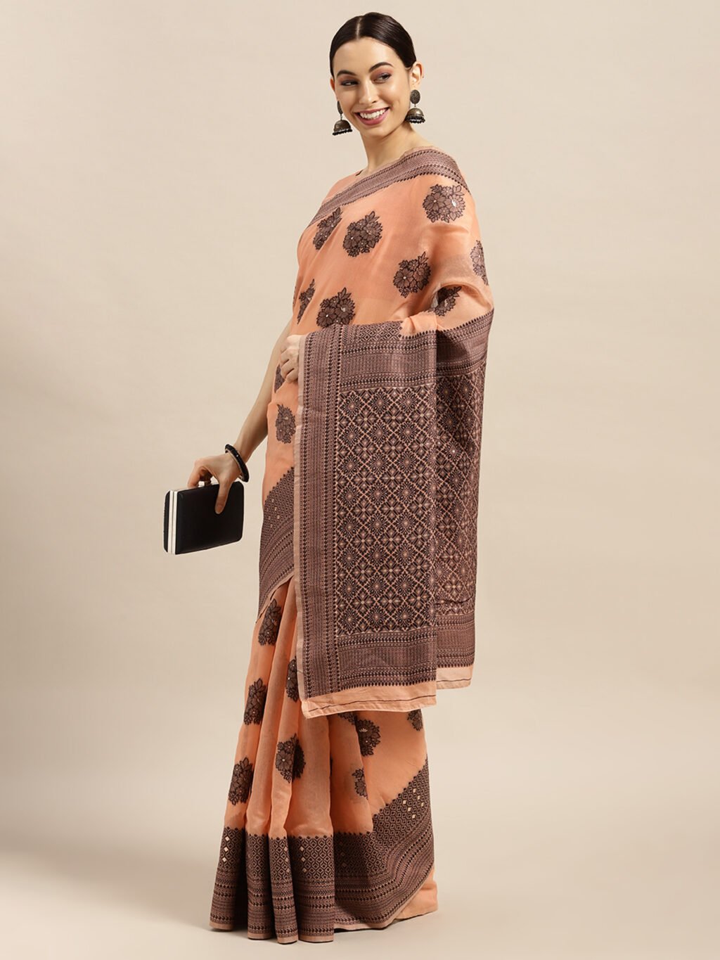 Peach Silk Saree - Image 3