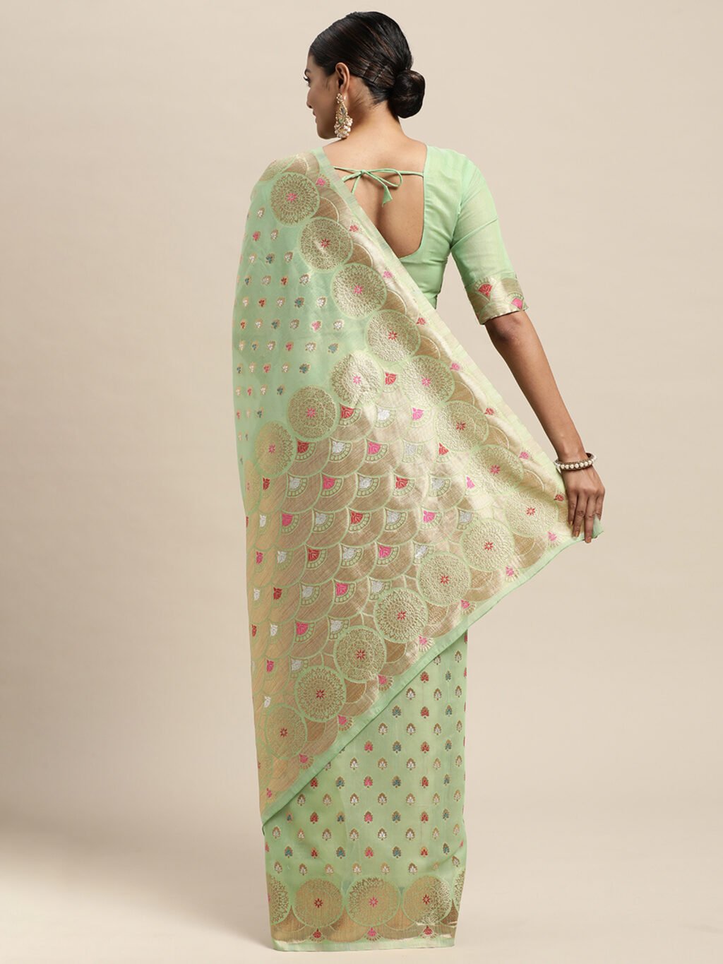 showcasing the beauty and craftsmanship of Designer Saree.
