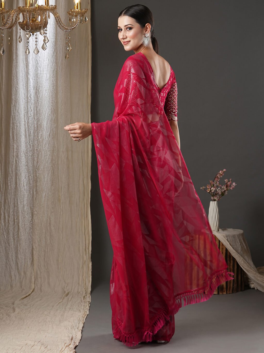 showcasing the beauty and craftsmanship of Designer Saree.
