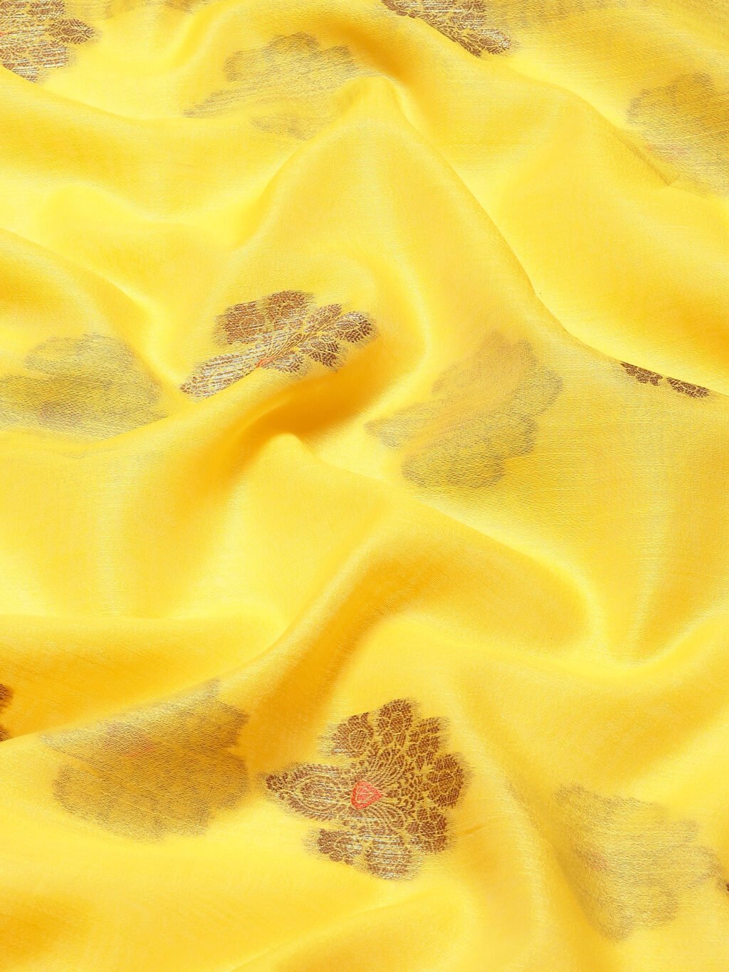 Yellow Silk Saree - Image 4