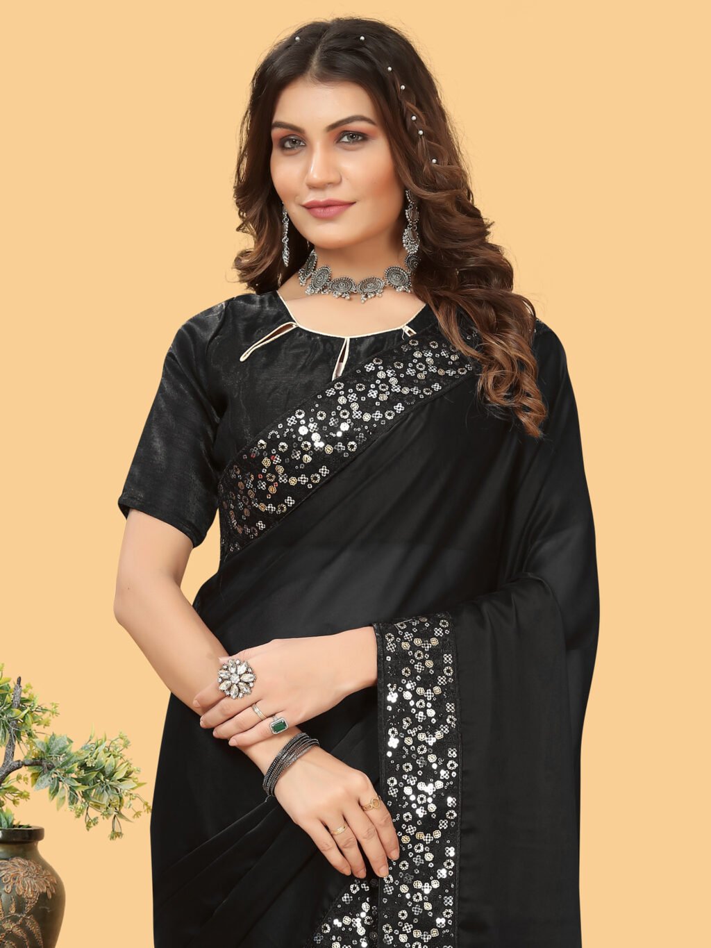 showcasing the beauty and craftsmanship of Party Wear Saree.